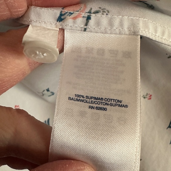 Lands' End 18W No Iron 100% Supima Cotton Short Sleeve Button Down Top - Picture 4 of 4